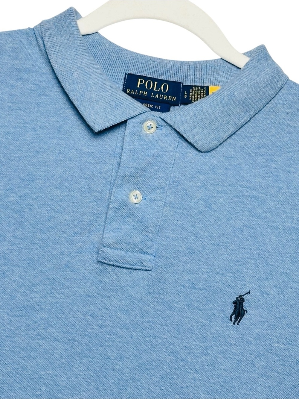 Polo Ralph Lauren Mens L Light Blue Mesh Polo Classic Fit Preppy Old Money